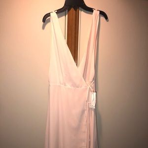 light pink tobi floor length wrap dress